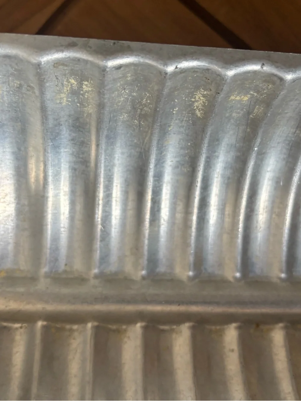 2 Vintage Aluminum Ribbed Loaf Pan Set 8”x4.5”